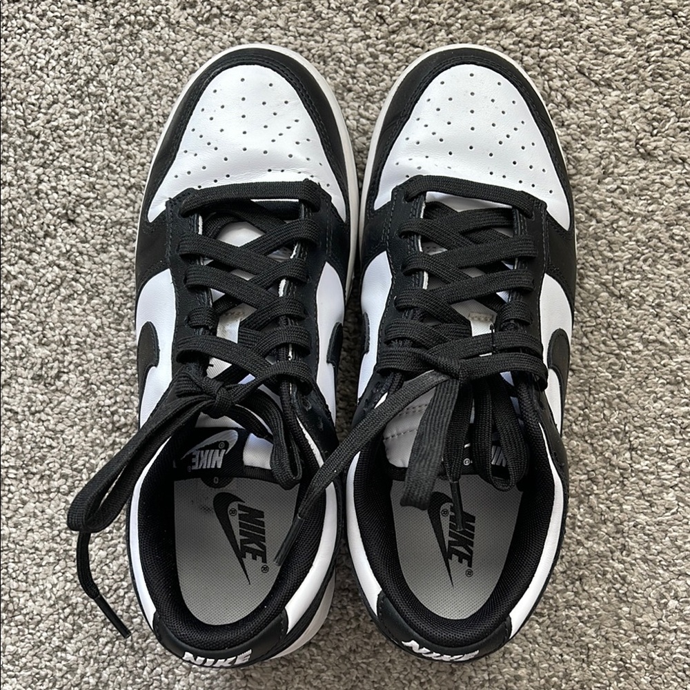 Nike Black and White Low-Top Sneakers with Swoosh